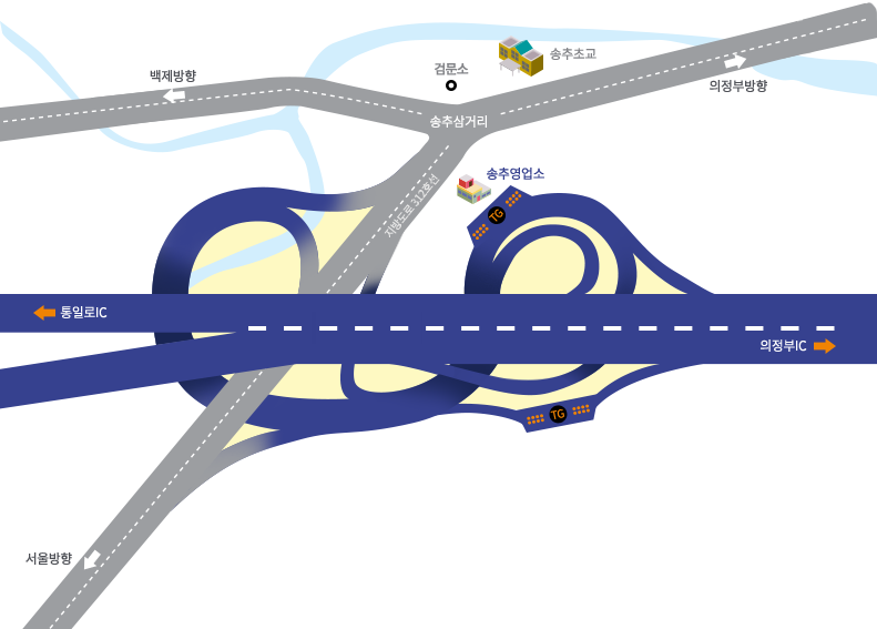 송추영업소 연계도로안내